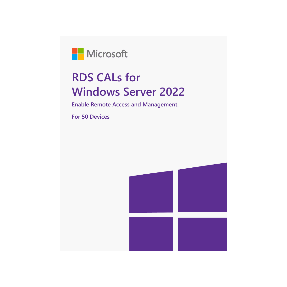 Remote Desktop Services (RDS) licenses Cal 50 User/ Device 2022